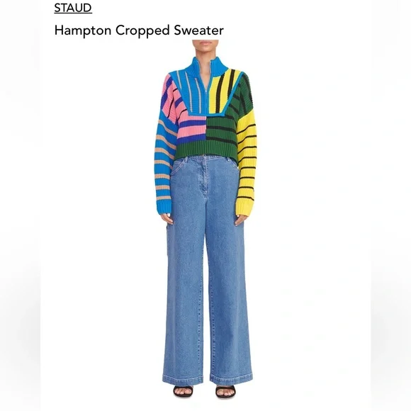 NWT Staud Cropped Hampton Sweater